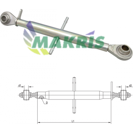 ΡΑΝΤΑΡ 25X25 450mm ΣΩΛΗΝΑ M27X3 