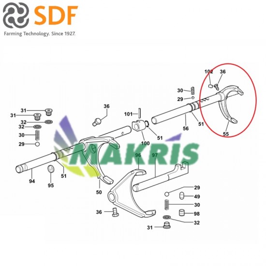 ΦΟΥΡΚΕΤΑ ΣΑΣΜΑΝ 5 ΤΑΧΥΤΗΤΩΝ SDF GROUP 0.010.0202.0/10 ΓΝΗΣΙΑ