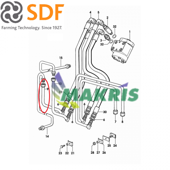 ΣΩΛΗΝA ΥΔΡΑΥΛΙΚΟΥ ΤΙΜΟΝΙΟΥ SDF GROUP 0.255.6356.3/20 ΓΝΗΣΙΑ