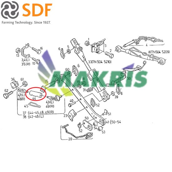 ΤΕΝΤΩΤΗΡΑΣ ΥΔΡΑΥΛΙΚΟΥ DEUTZ AGROCOMPACT/DX3 SDF 04378360 ΓΝΗΣΙΟΣ