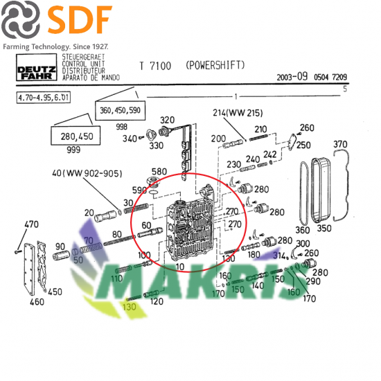 ΧΕΙΡΙΣΤΗΡΙΟ ΣΑΣΜΑΝ DEUTZ AGROTRON MK1/MK2 04439232 SDF ΓΝΗΣΙΟ